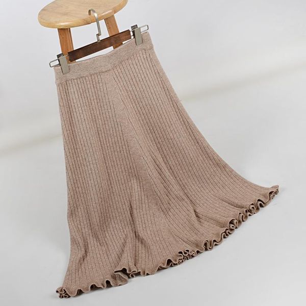 

skirts women's knit skirt 2021 autumn and winter trend soft hem shed, Black