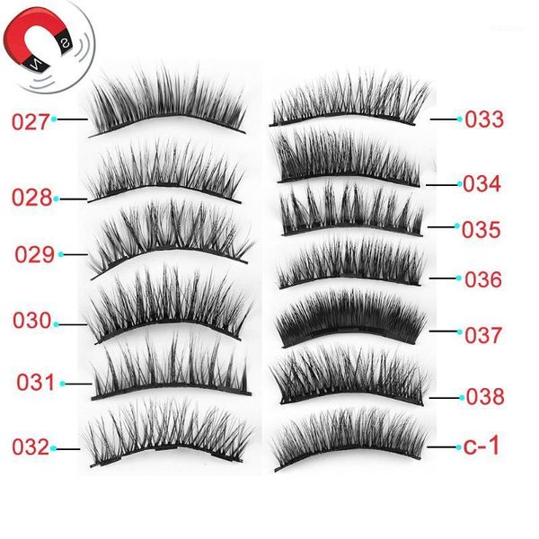 

1set handmade triple magnetic false eyelashes makeup full coverage magnet thick long fake extension make up eye lashes1