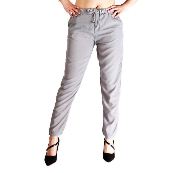 

women's pants & capris women solid chiffon harem 2021 spring summer female high elastic waist candy color casual pencil full length tro, Black;white