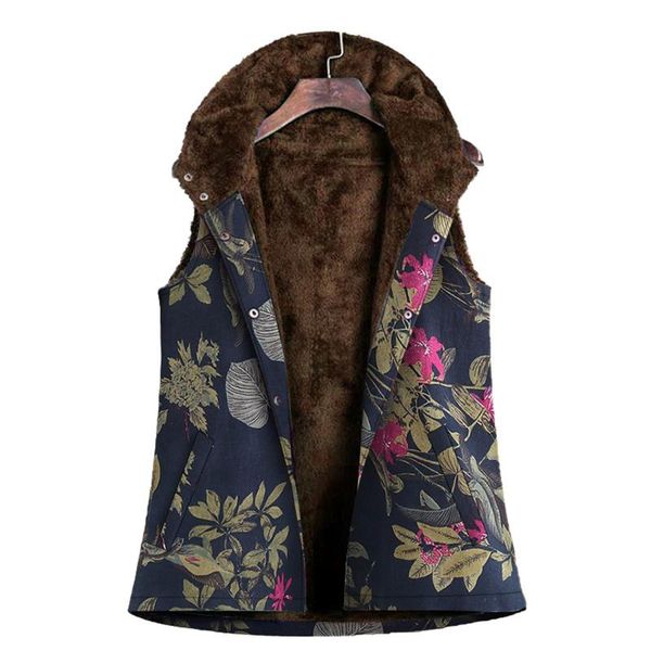 

women's vests women sleeveless coat autumn winter warm vintage thicker zipper jacket hooded outerwear pockets ladies vest, Black;white