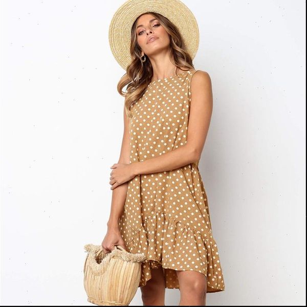 

sleeveless polka dot big size women dress summer beach party vestidos de festa loose casual club dresses robe femme, Black;gray