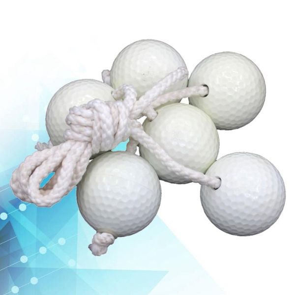 

golf balls 3pairs 42mm practice perforated playing training sports string (white)