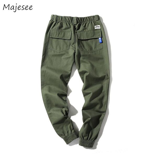 

pants men large size pockets leisure simple all-match hip hop harajuku japanese style daily cargo pant mens trendy trousers chic men's, Black