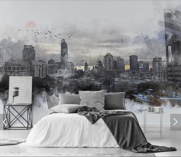 

wallpapers vintage city view mural for bedroom home wall decor 3d wallpaper improvement canvas paper