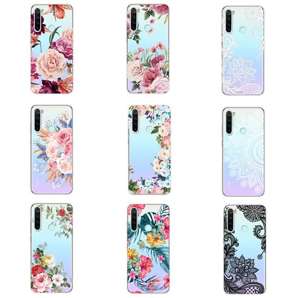 

lx brand retro mandala flowers floral phone case for xiaomi mi note 10 pro a3 lite redmi note 9 9s 8t 8 pro 8a case clear back soft cover