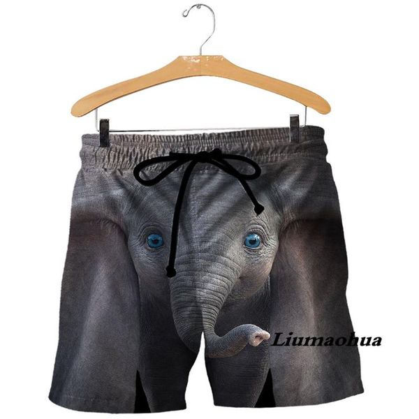

men's shorts fashion flying elephant 3d print mens elastic waist summer beach harajuku casual drawstring sh-2087, White;black