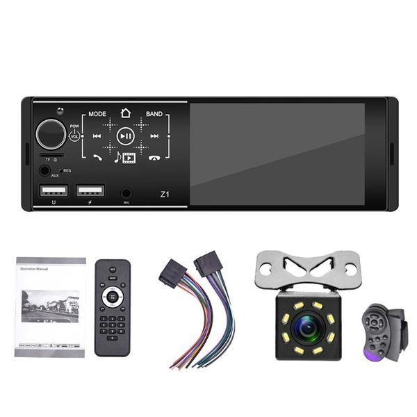 

car audio 1 din radio stereo usb aux fm player station support rear view camera steering wheel contral