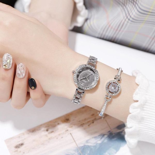 

fashion women watch luxury diamond dial alloy strap ladies quartz wrist gift female dress clock jewelry relogio feminino wristwatches, Slivery;brown
