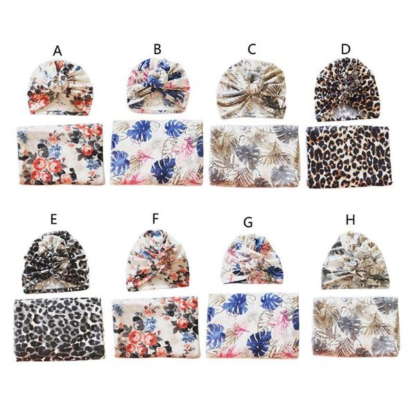 

caps & hats baby swaddle blanket + cap born turban knot hat headbands infant sleeping bag bedding, Yellow
