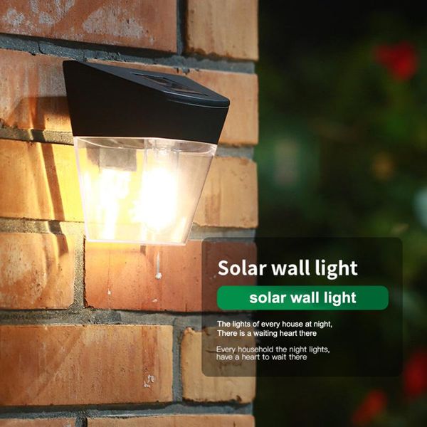 

outdoor wall lamps 2pcs led solar light waterproof powered pathway for garden decoration lighting