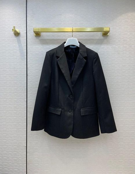 

women's suits & blazers high-end brand striped blazer coats for women 3d cut lapel long sleeve big pocket black suit lady autumn, White;black