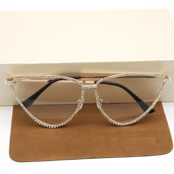 

designer glasses diamond sunglasses women handmade cat eye sun glasses for woman steampunk fashion red clear eyewear punk retro hip hop mg6e, White;black