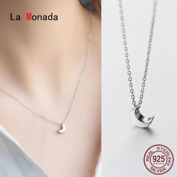 

chains la monada silver chain necklace for women moon pendant fashion minimalist 925 jewelry on the neck womens necklaces