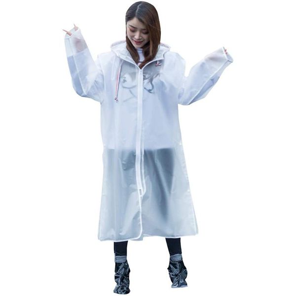 

life vest & buoy 2021 eva raincoat women/men zipper hooded poncho motorcycle rainwear long style hiking environmental rain jacket