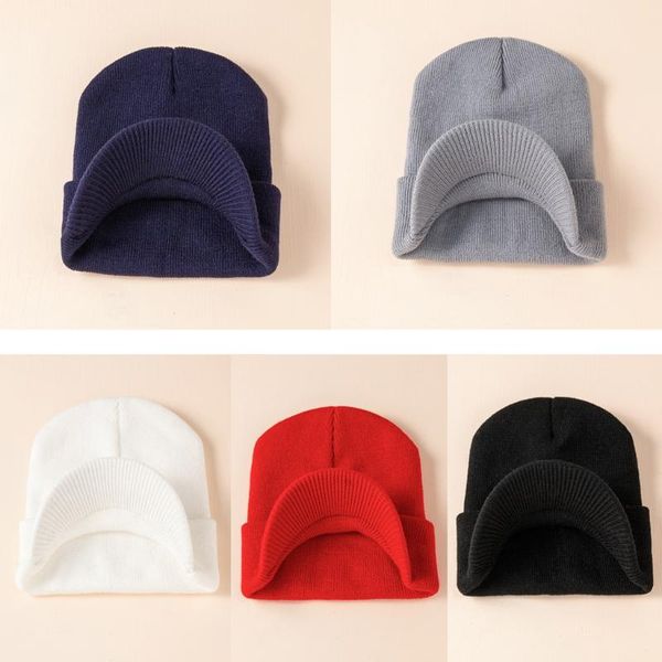 

caps & hats autumn winter solid color baby knitted hat ear protection windproof baseball cap warm soft casual sunhat crimping, Yellow