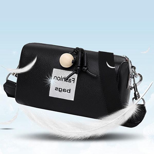 

trade square new bag small cowhide ladies one-shoulder printing layer fashion messenger retro foreign first waterproof backpack blcki