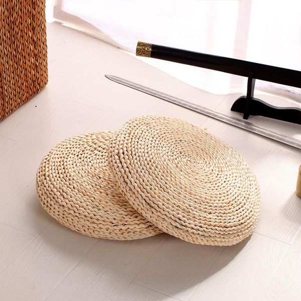 

round straw weave handmade pillow floor yoga chair seat mat tatami cushion b39 cushion/decorative