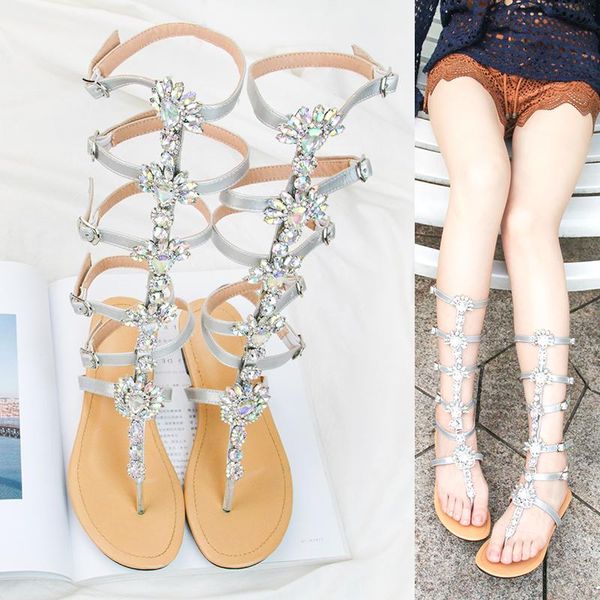 

style handmade women's flat sandals rhinstones party school summer shoes buckle strap evening fashion xd333, Black