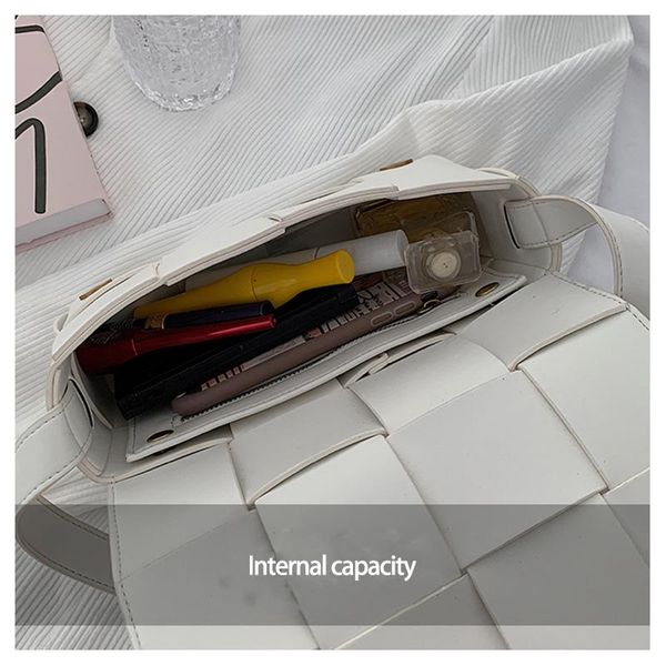 

evening bags pu leather woven crossbody for women 2021 designer fashion shoulder bag female messenger sac epaule