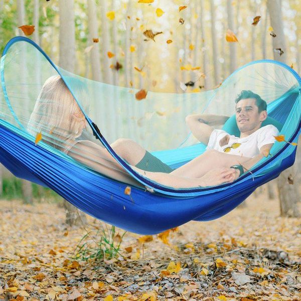 

outdoor pads ultralight double camping hammock with mosquito net kids family leisure home swing sleeping hanging bed holiday