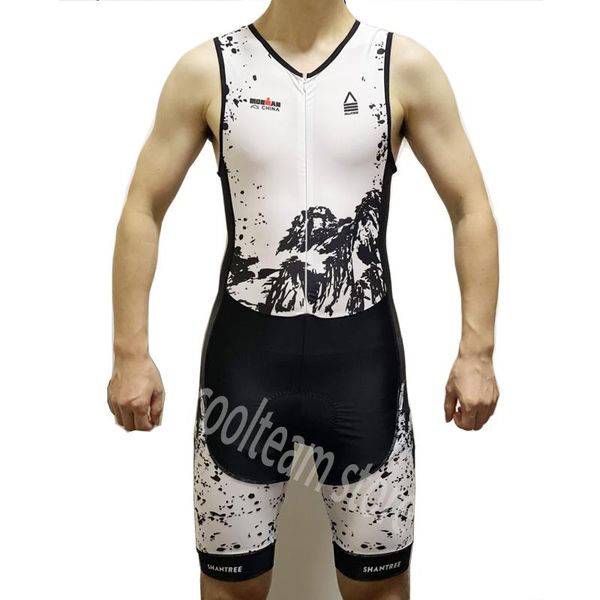 

racing sets cool max iron men tights triathlon suit 9d cycling jumpsuit maillot running swimming ropa ciclismo sleeveless trisuit, Black;blue