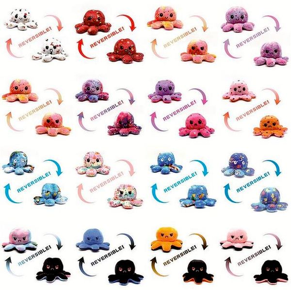 

wholesale 26 styles reversible flip ocs stuffed dolls soft double-sided expression plush toys baby kids gift doll new year christmas gift fa