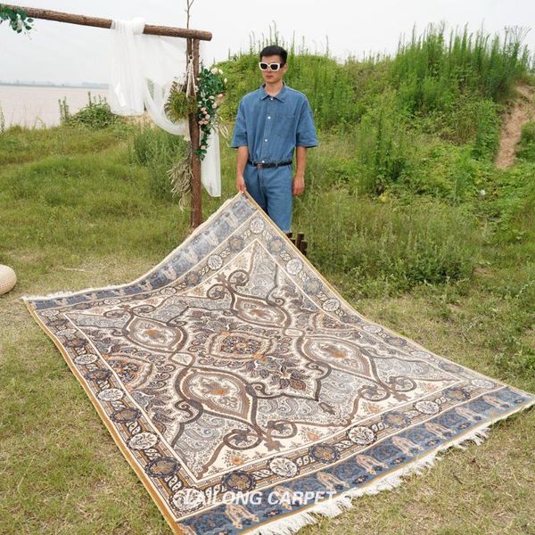 

carpets 6'x8.3' luxury handmade living room area carpet hand made china silk (zqg411a)