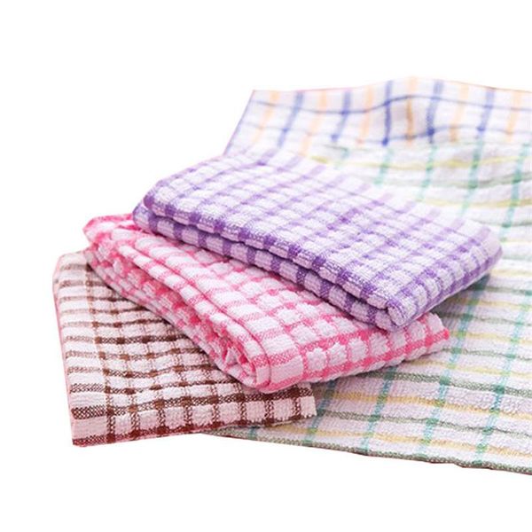 

cleaning cloths plaid cotton dish towel kitchen wipes lint-oil-absorbent cloth white