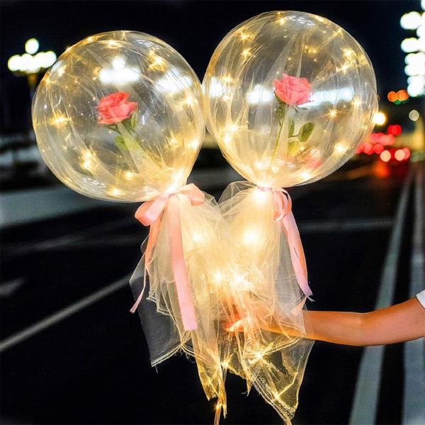 

party decoration led luminous balloon rose bouquet diy innovative romantic globes christmas year valentines day birthday wedding gift