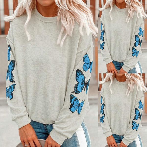 

women's hoodies & sweatshirts women butterfly sweatshirt casual hoodie crewneck autumn womens clothing girlfriend gift oversized, Black