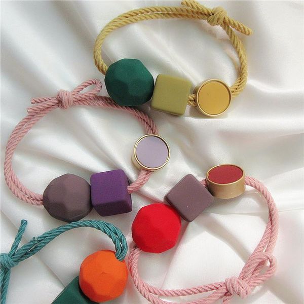

hair accessories woman korea ins style geometric ball acrylic rubber band headdress ring rope female