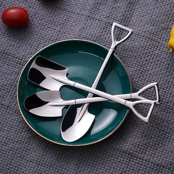

spoons creative 304 stainless steel spade spoon household online influencer cute dessert square pointed watermelon ladel