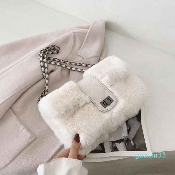 

evening bags vintage chain shoulder bag women casual flap purse handbag daily winter plush underarm for shopping travel