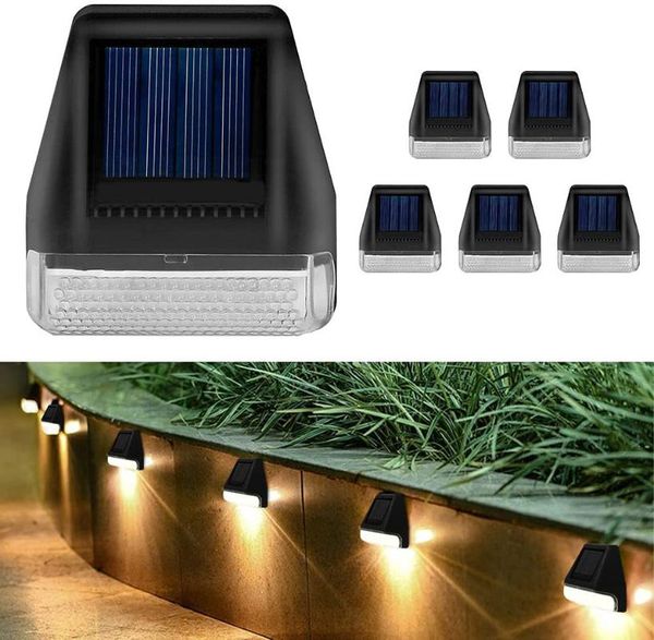 

solar lamps led stair lights outdoor waterproof step deck garden decoration night patio fence sunlight light