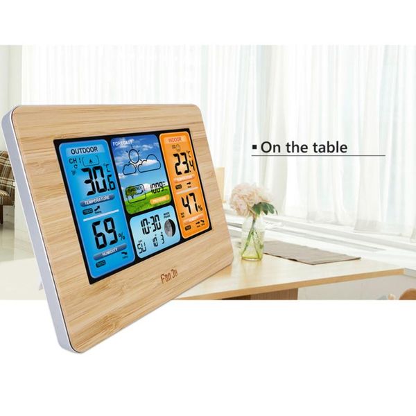 

desk & table clocks wireless weather clock indoor outdoor hygrometer digital forecast barometer calendar alarm without bat