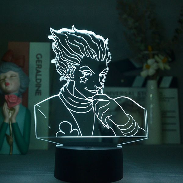 

cute night light 3d led creative table lamp usb charger nightlight hunter x hisoka decoration anime fans favarite gift