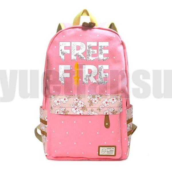 

backpack fashion canvas fire garena for women girls cartoon kawaii bookbags travel casual floral lapbags