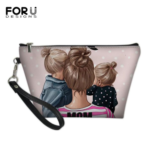 

cosmetic bags for women mom girl queen pattern ladies portable travel organizer storage pouch toiletry mujer & cases