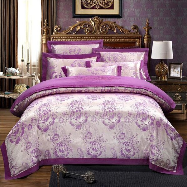 

bedding sets royal luxury fashion quilt cover pillowcase bed sheet european style satin home textile king  twin for adults oceania