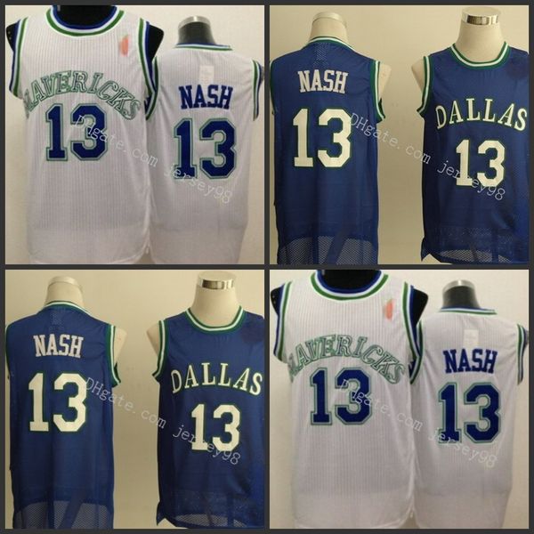 

dallas mavericks men #13 steve nash light retro basketball jersey, Black