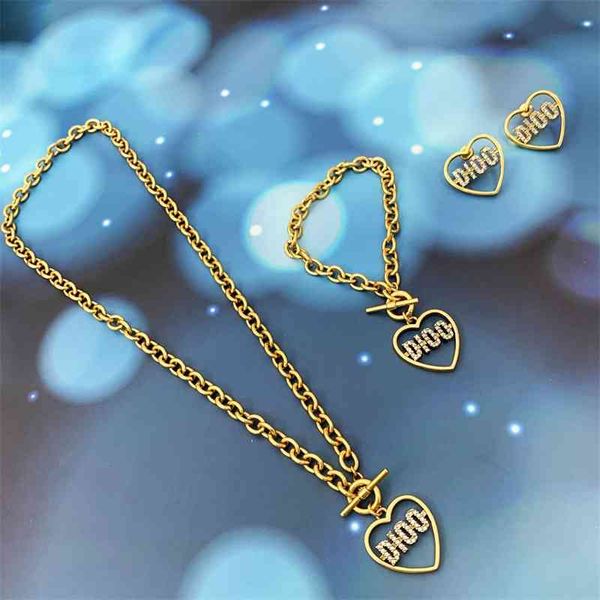 

70% off outlet online family new earrings net red love neckchain necklace women's high version bracelet, Black