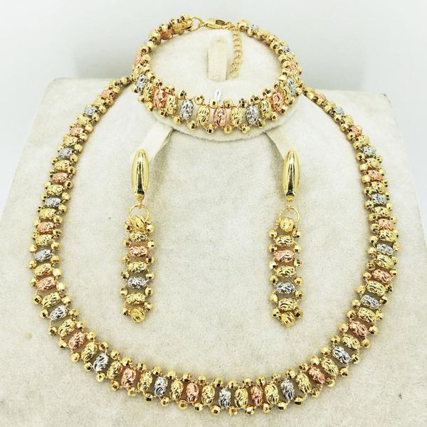 

earrings & necklace gold lady jewelry set dubai wedding bride fashion bracelet travel, Silver
