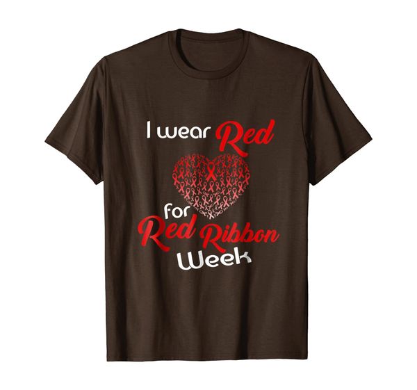 

i wear red for red ribbon week shirt, White;black