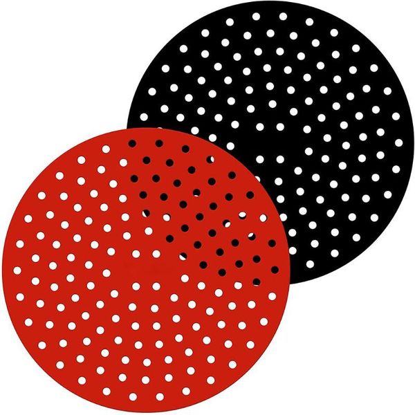 

other arts and crafts 2 pieces air fryer liner reusable silicone basket mat non-stick round kitchen accessory 8 inch