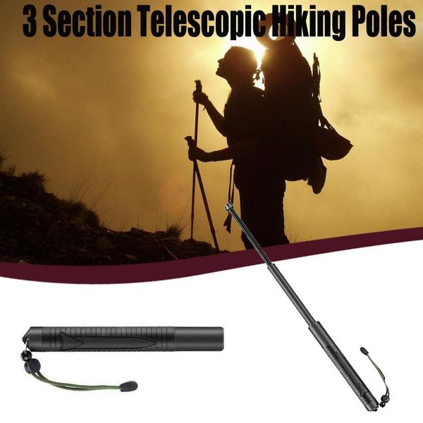 

professional hand tool sets 3 sec hiking poles foldable 55 cm wild survival supplies trekking pole walking sticks