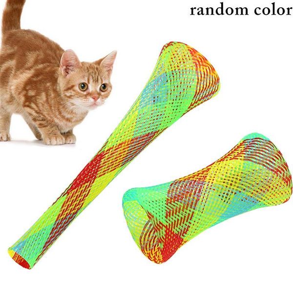 

1pc cat spring tube toy funny elastic kitten coil for pet supplies toys