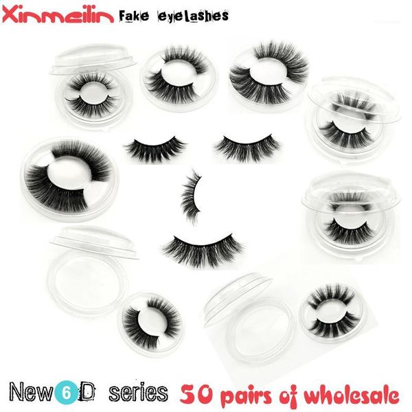 

pairs 6d faux mink lashes wholesale natural long individual thick fluffy dramatic makeup volume false eyelashes with lash box1