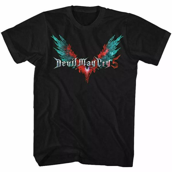 

devil may cry 5 logo t shirt licensed video game gaming classic tee new black, White;black