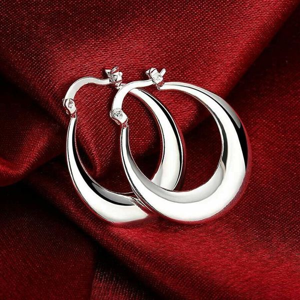 

hoop & huggie caoshi simple design silver color earrings for women wedding party jewelry smooth daily collocation accessories wholesale, Golden;silver