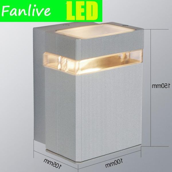

outdoor wall lamps 8pcs/lot led lamp white grey black hosuing square shape 4w household living/ bed room aluminum ac220v 110v lighting
